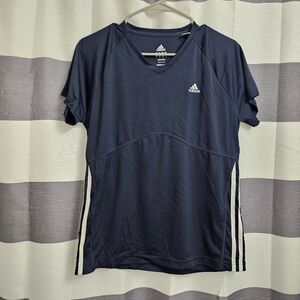 adidas Blue and White Short Sleeve Tee